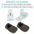 Vive Health Walker Ski Glides - White Supply