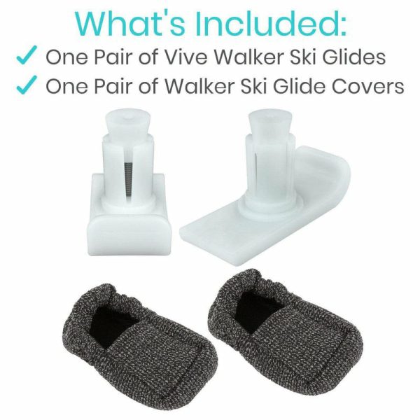 Vive Health Walker Ski Glides - White Supply