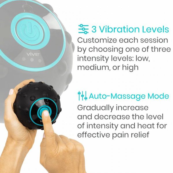 Vive Health Vibrating 3 Speed Massage Ball - Black Fashion