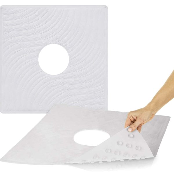 Vive Health 22  x 22  Square Shower Mat - White Fashion