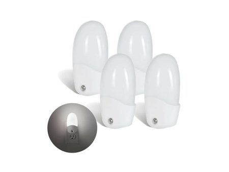 Vive Health Automatic LED Night Lights, 4 Pack - White Supply