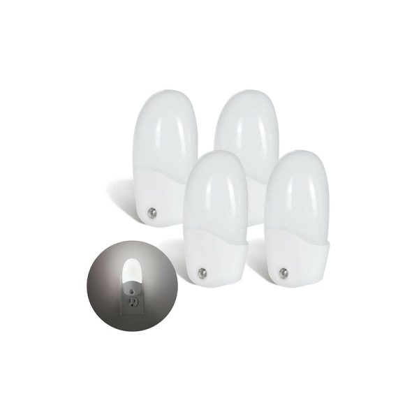 Vive Health Automatic LED Night Lights, 4 Pack - White Supply