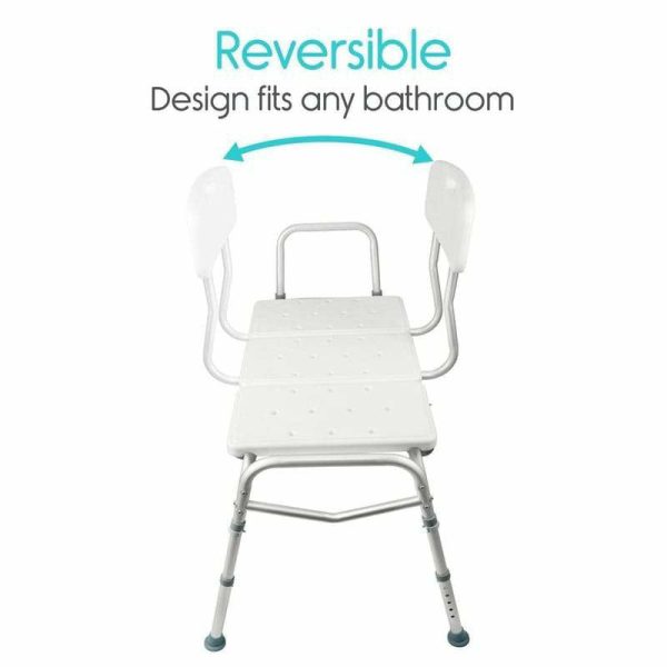 Vive Health Bath Transfer Bench with Back - White Hot on Sale