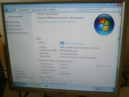 Acer Aspire X1935 I3-2120 CPU 3.3 GHZ, 8GB RAM 500GB Hard drive, Win 7 Fashion